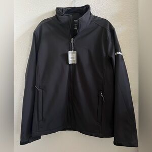 NWT Trimark Maxson Mens Black Softshell Zip Up “Company” Jacket sample Large